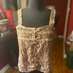 Heartloom Beige Animal Print Blouse